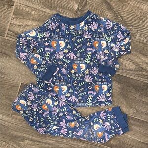 Cozy Blue and Purple Pajama Sets with Frozen characters Ana and Elsa